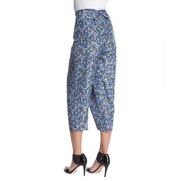 100% Silk! Elie Tahari Jodi Tapered Cropped Silk Pants, Stargazer - Silk - small - Picture 7 of 9